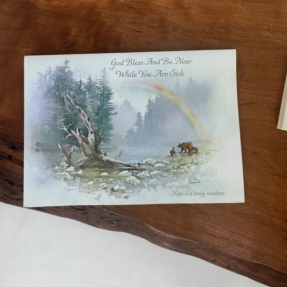 Vintage Sunshine Line Get Well Scripture Text Cards Set of 9 Cards and Envelopes